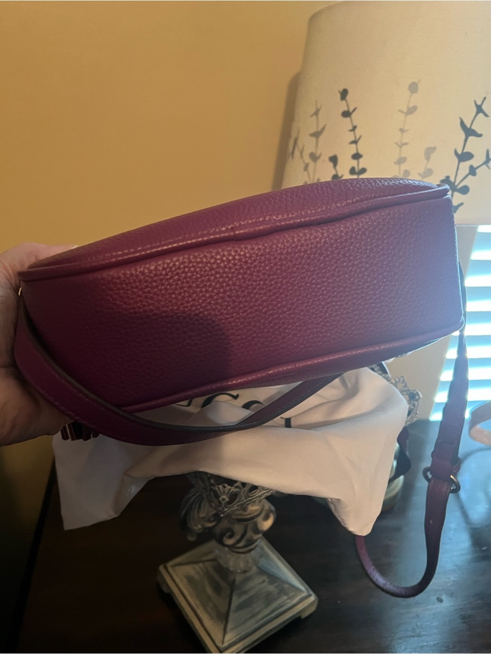 🦋 NWOT Purple Pebbled Leather fashion purse Soho Disco Crossbody - Picture 4 of 7